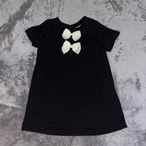 H&M Black Dress with Cream Bows